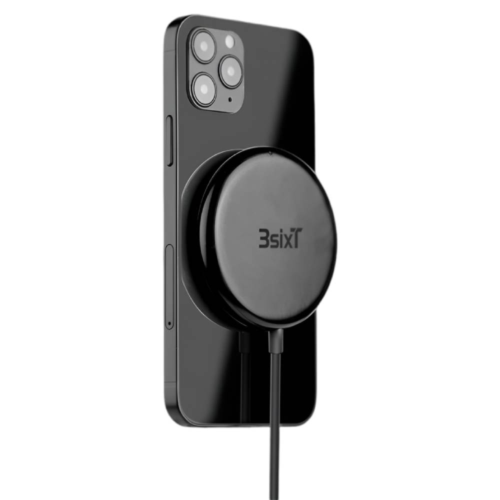 3sixT 15W Magnetic Wireless Charger - Black