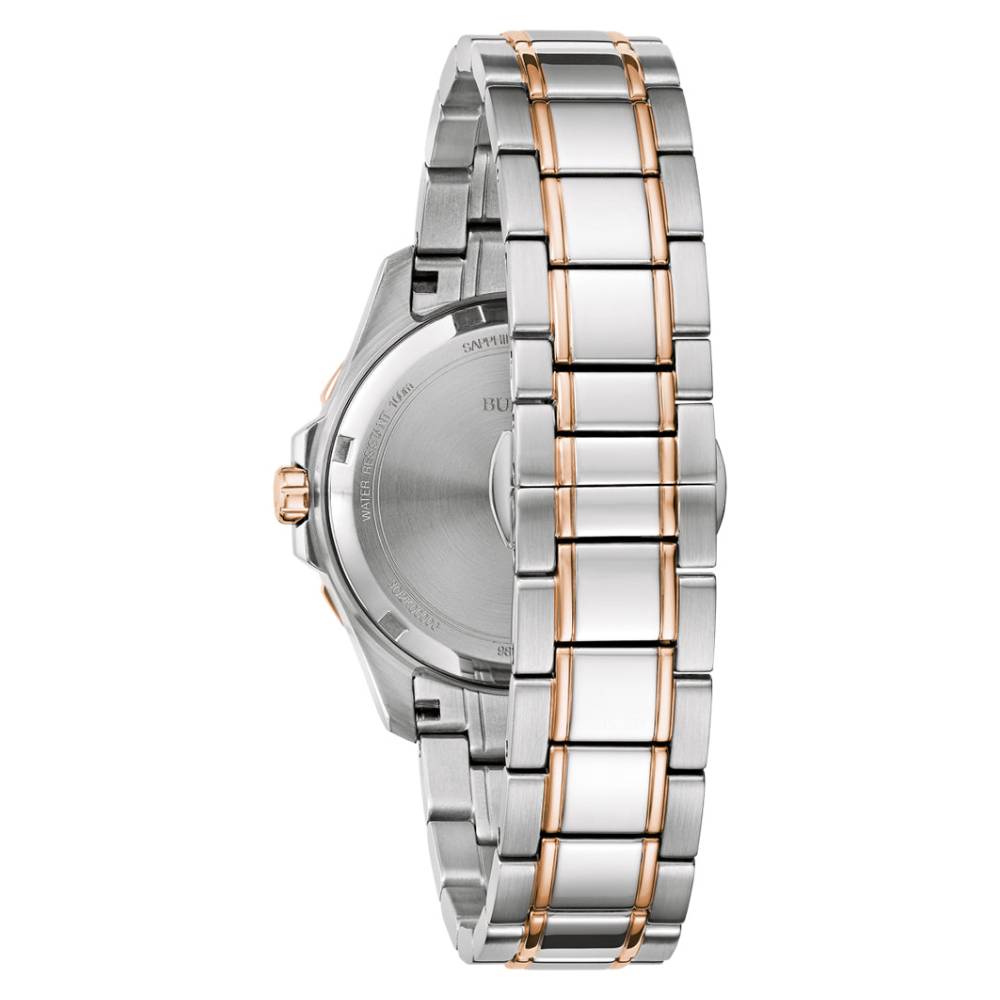 Bulova Ladies Marine Star Diamond Accented Stainless Steel Watch (98P228)
