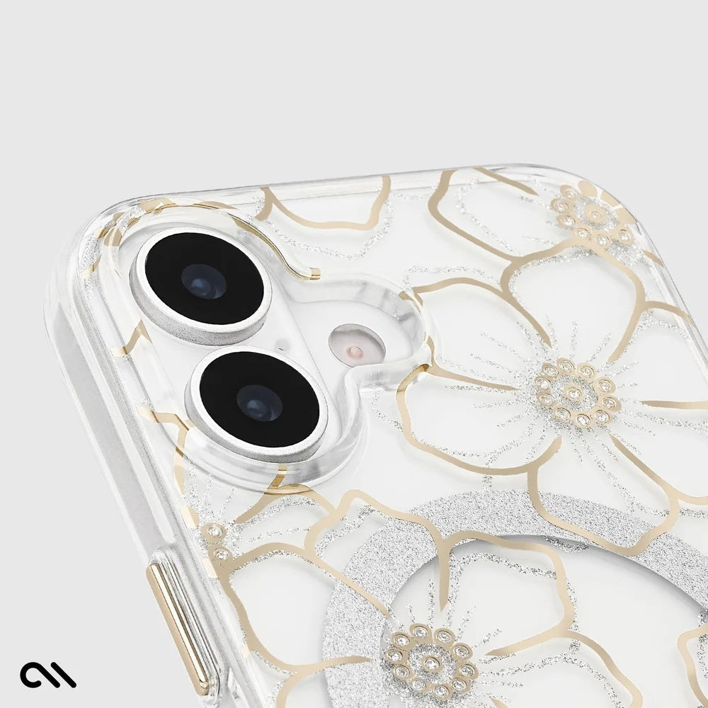 Case-Mate Floral Gems MagSafe Case (Suits iPhone 17) - Gold