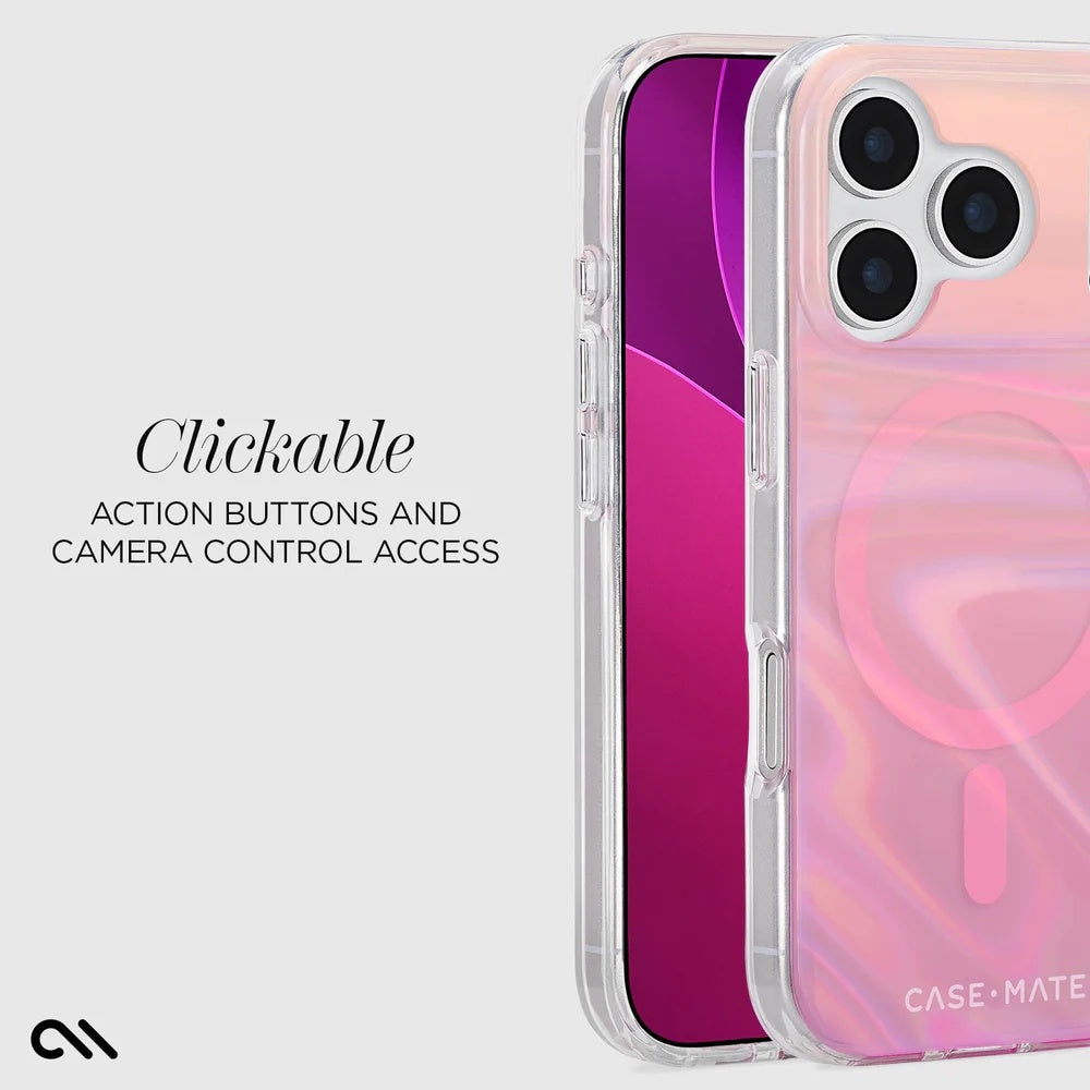 Case-Mate Peach Bubble MagSafe Case (Suits iPhone 17 Pro) - Iridescent