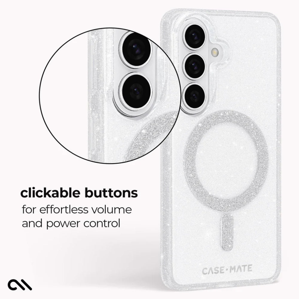 Case-Mate Sheer Twinkle Silver Magnet Case (Suits Galaxy S26 Plus)