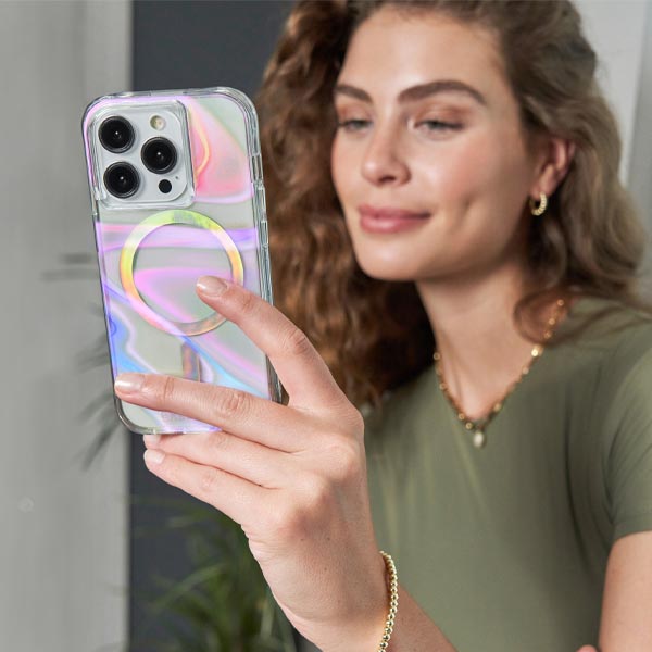 Case-Mate Soap Bubble MagSafe Case (Suits iPhone 15 Pro) - Iridescent