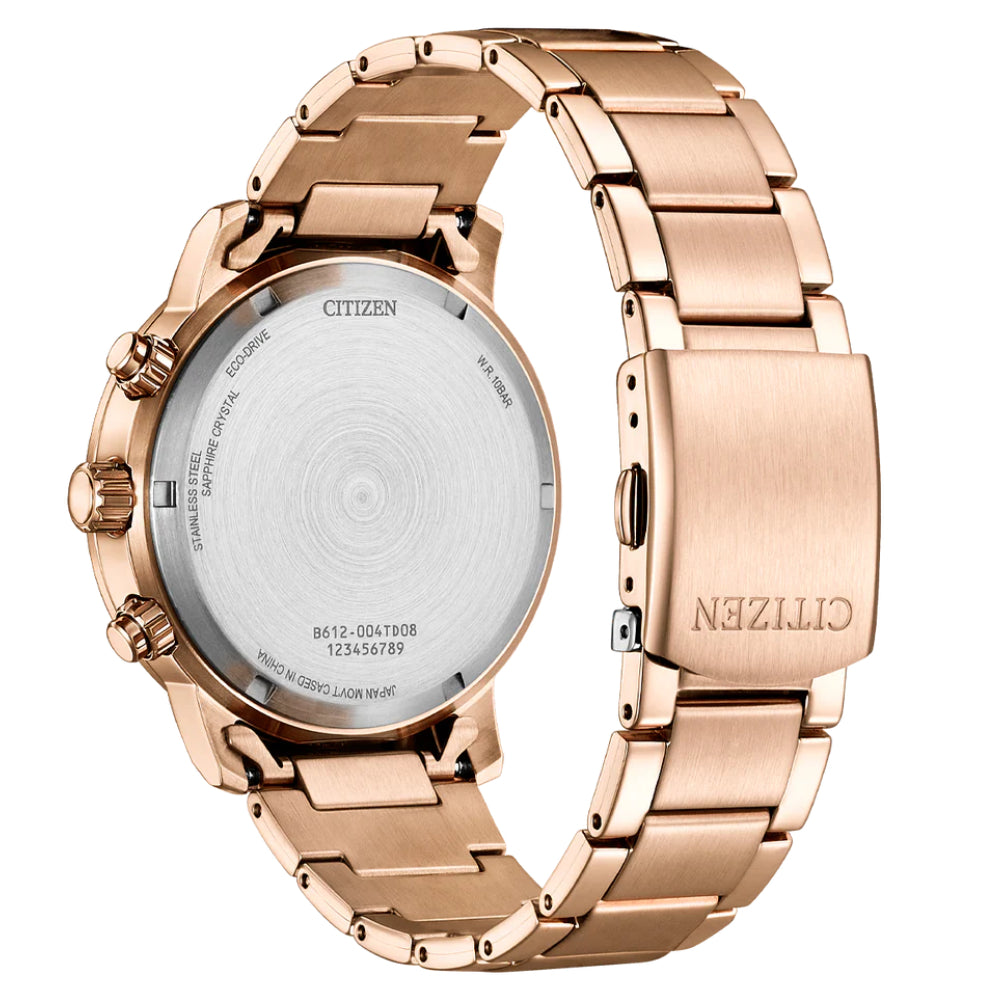 Citizen Eco-Drive Chronograph Pink Gold Men's Watch (CA0848-85E)