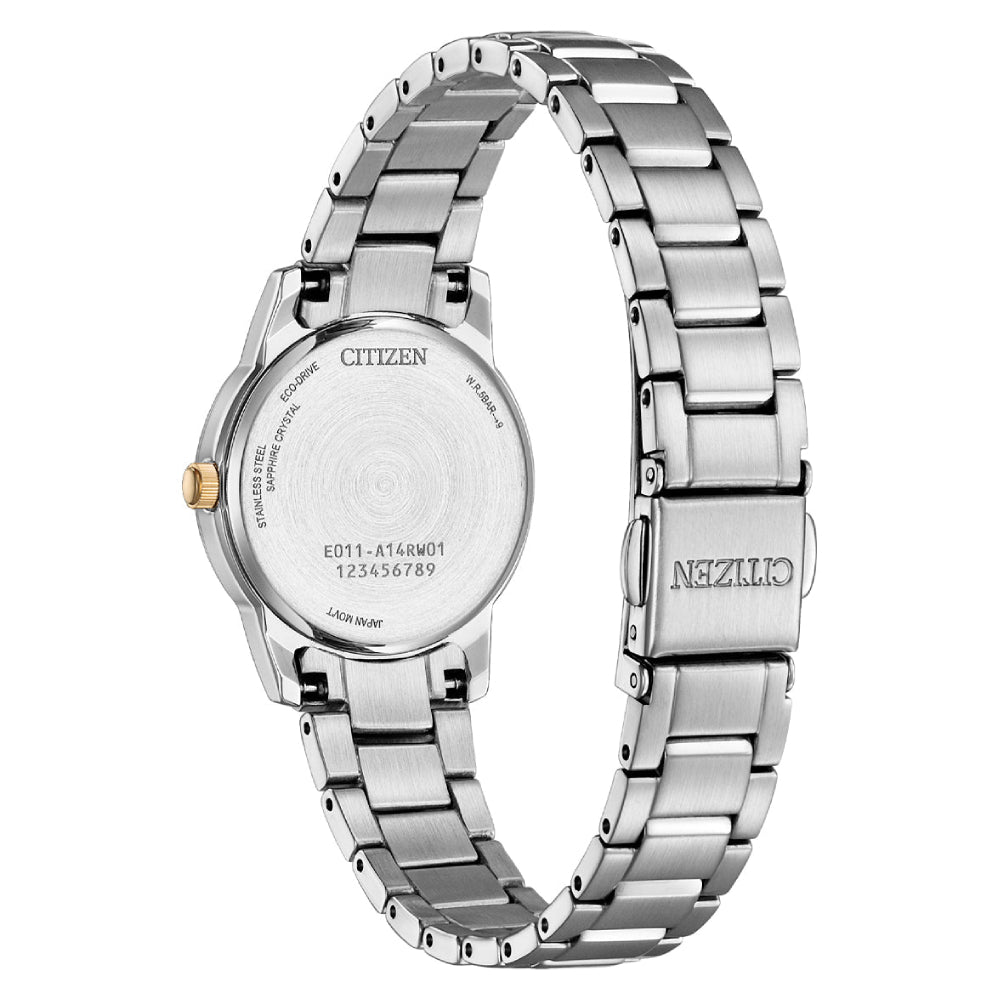 Citizen Eco-Drive Black Dial Stainless Steel Women's Watch (EW2317-76E)