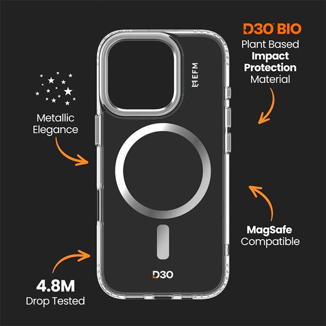 EFM Volta MagSafe D3O Bio Case (Suits iPhone 16 Pro Max) - Clear