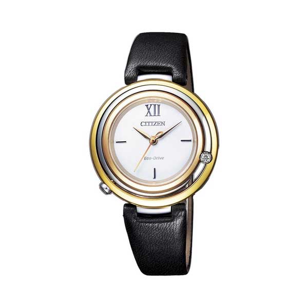 CITIZEN Eco-Drive Analog White Dial Women's Watch (EM0656-15A)