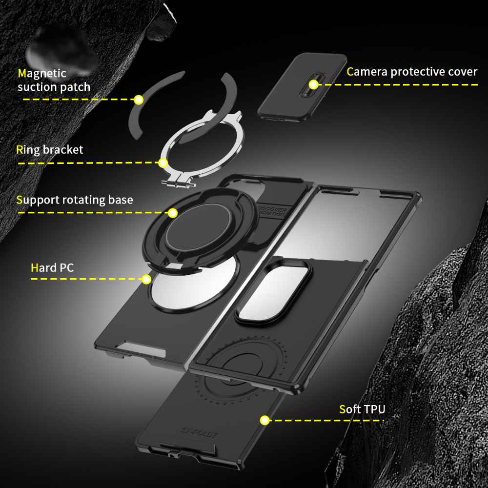Soka Smooth Armor with Stand Case (Suits Galaxy Z Fold 7) - Black