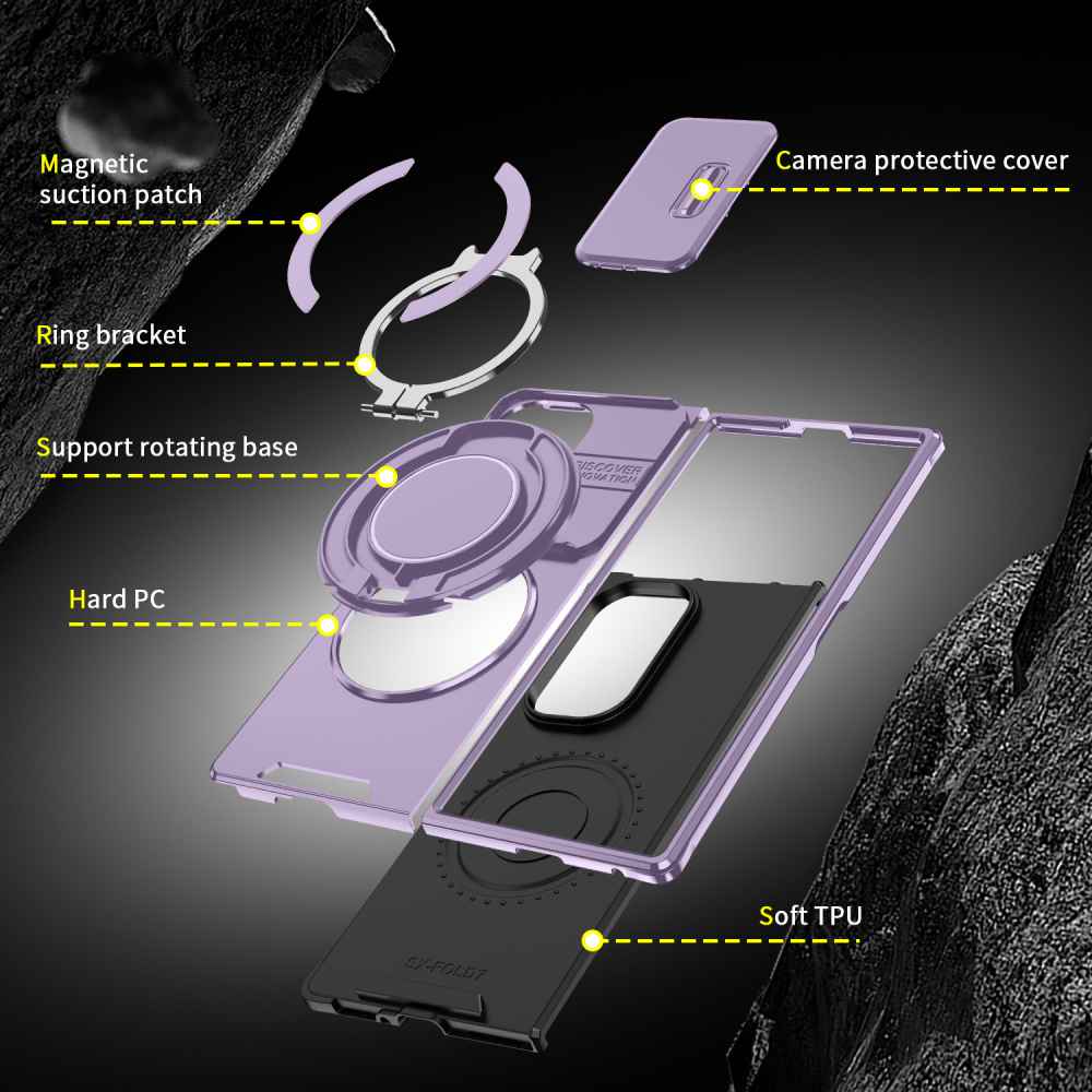 Soka Smooth Armor with Stand Case (Suits Galaxy Z Fold 7) - Purple