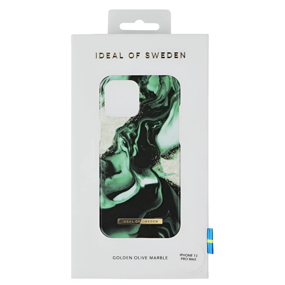 Ideal Of Sweden Fashion Case (Suits iPhone 13 Pro Max) - Golden Olive Marble
