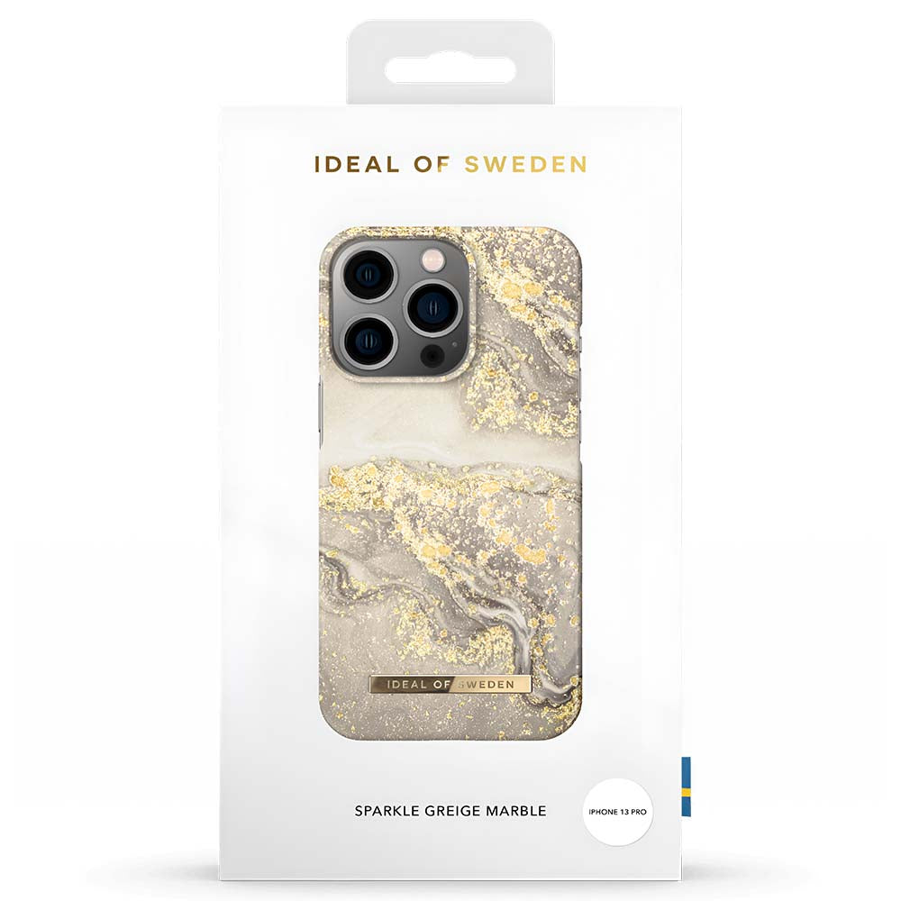 Ideal Of Sweden Fashion Case (Suits iPhone 13 Pro) - Sparkle Greige Marble