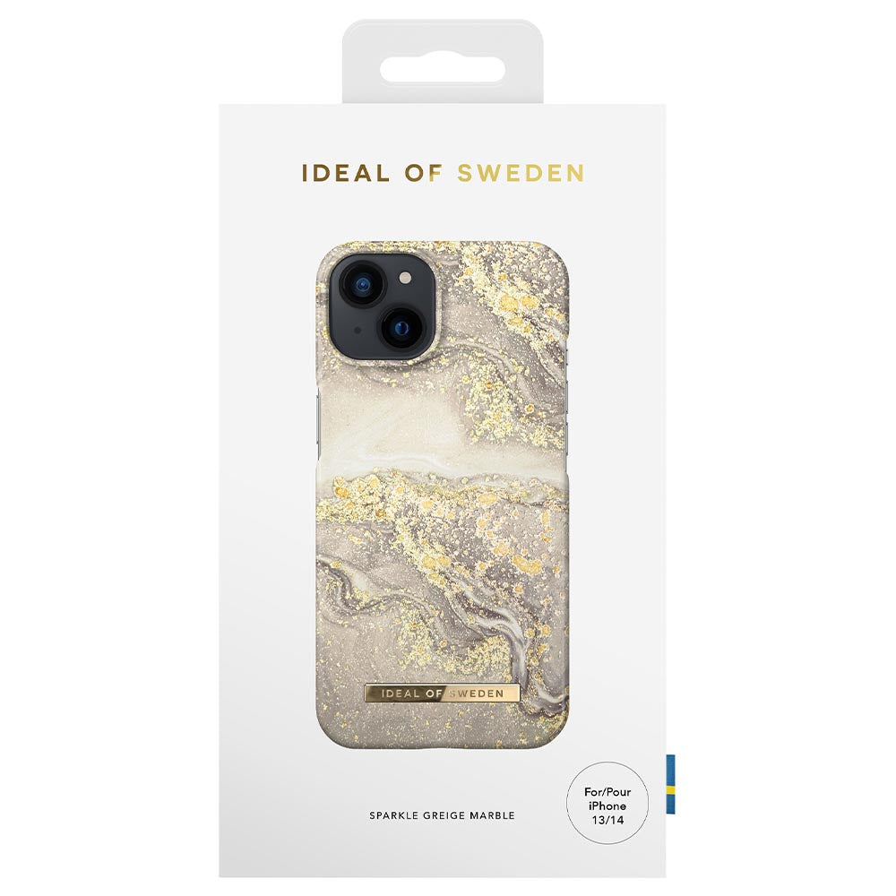 Ideal Of Sweden Fashion Case (Suits iPhone 13) - Sparkle Greige Marble