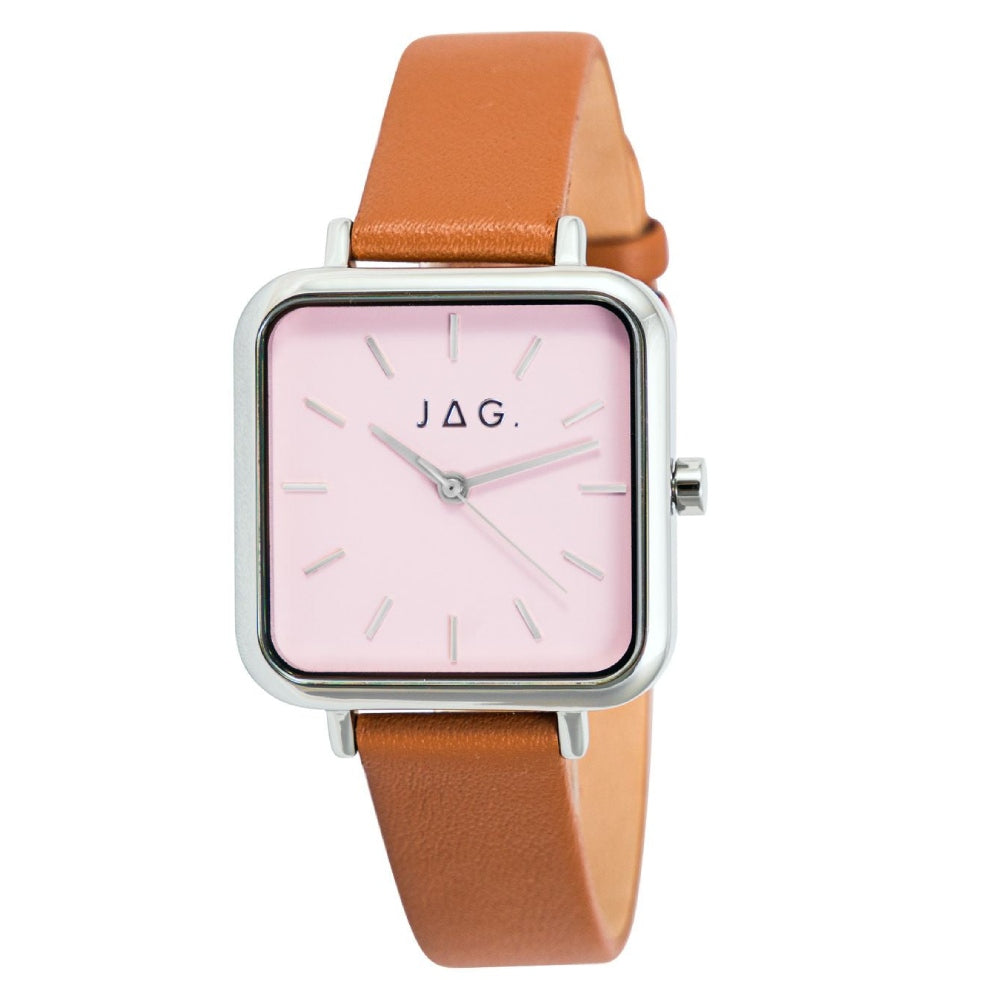 JAG Kiara Analogue Pink Dial Leather Strap Women's Watch (J2755)