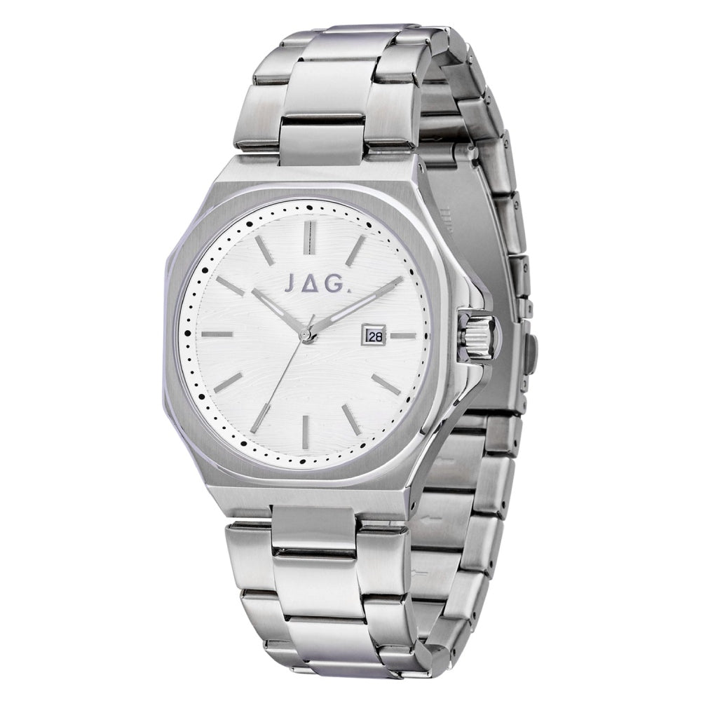 JAG ARCHER Analogue White Dial Stainless Steel Men's Watch (J2823A)