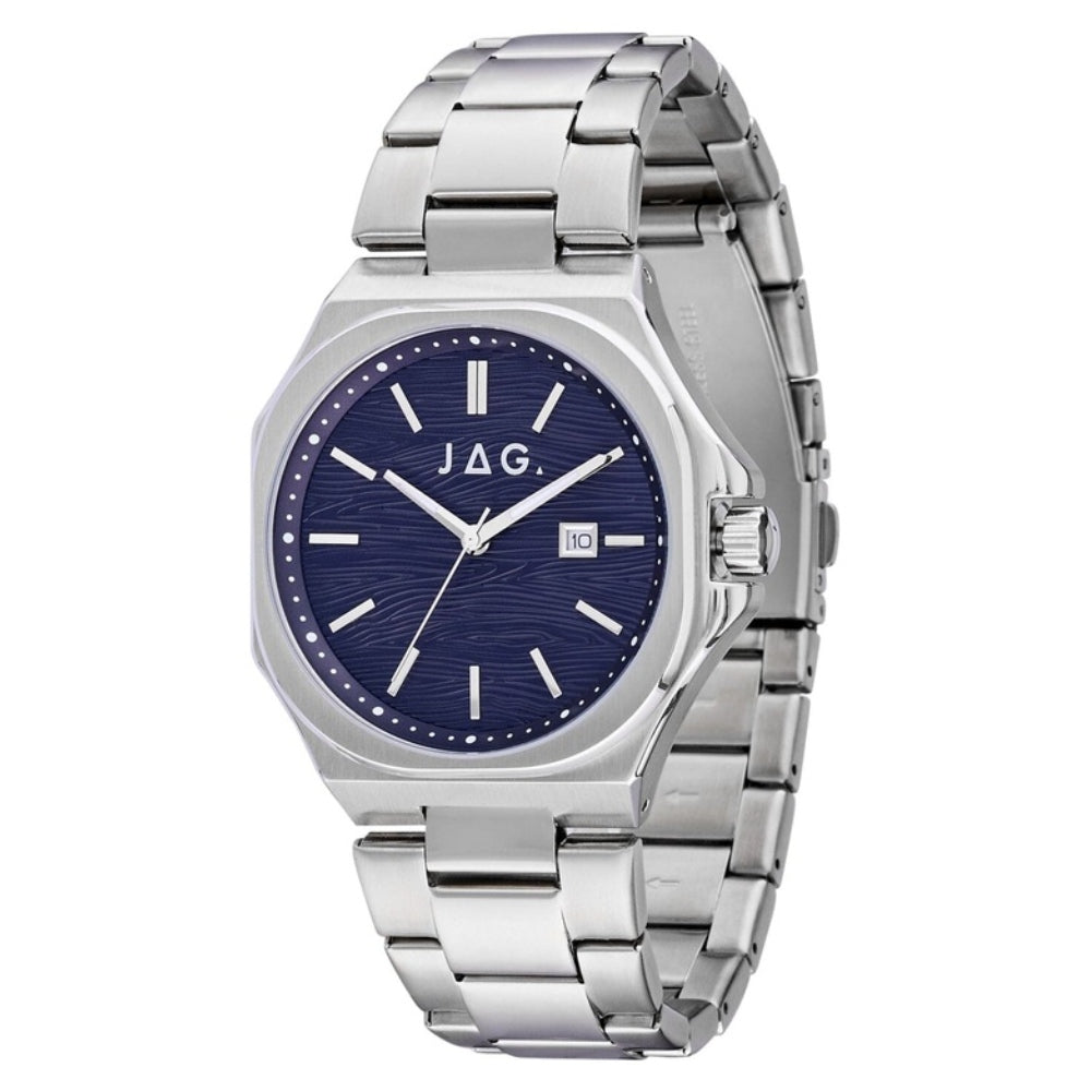 JAG ARCHER Analogue Blue Dial Stainless Steel Men's Watch (J2824A)