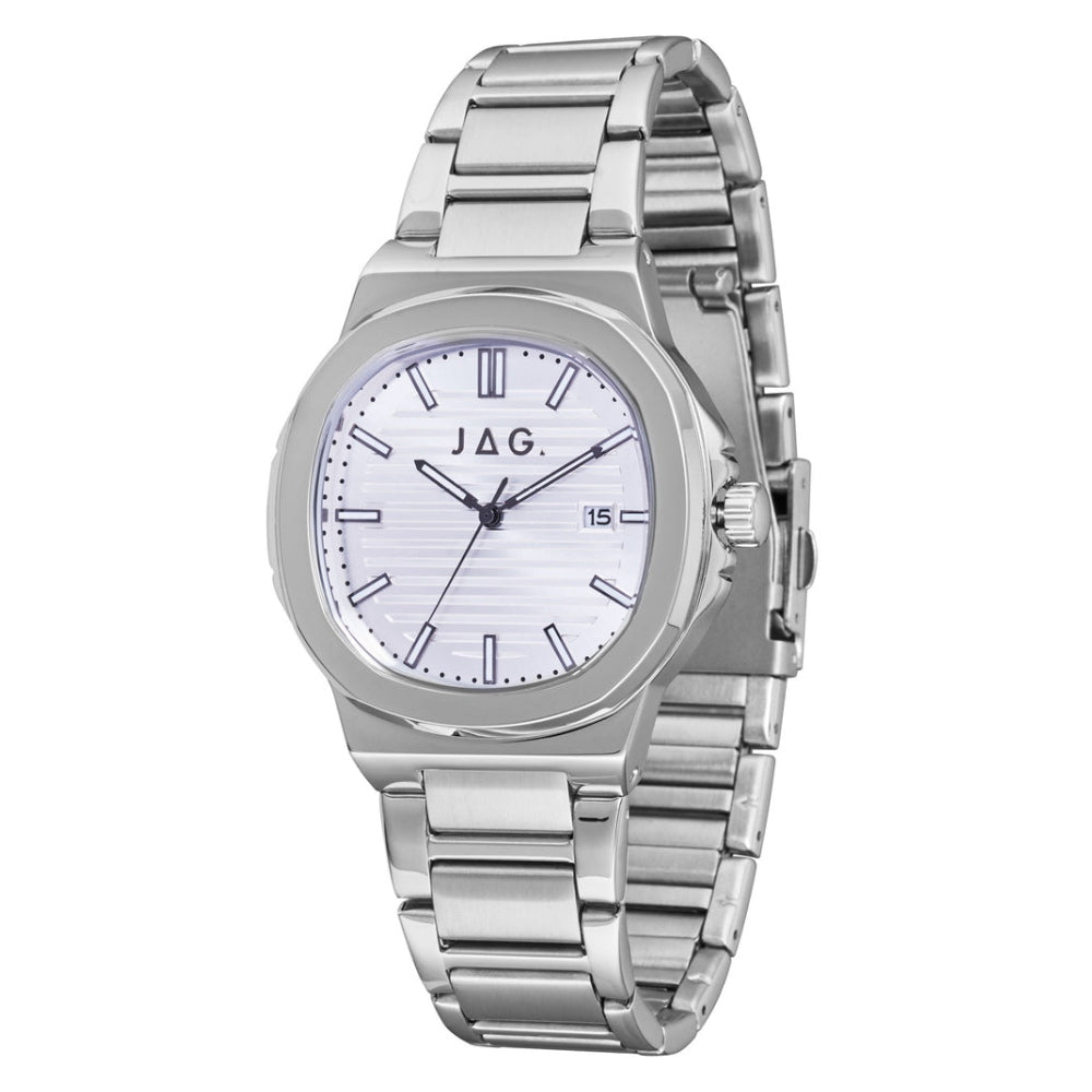Jag Eaton White Dial Stainless Steel Men's Watch (J2844A)