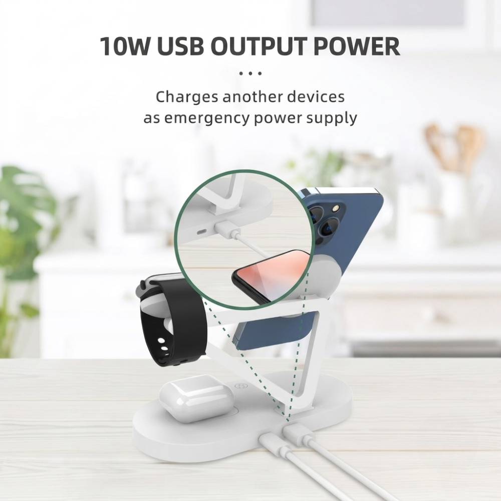 Oscar MagSafe 4-in-1 Fast Charging Stand with Adapter (Black)