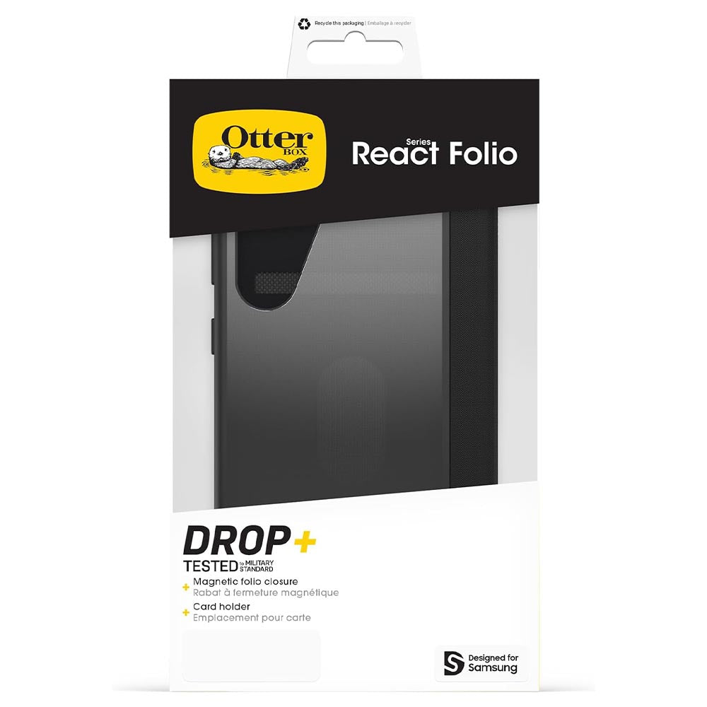 OtterBox React Folio Case (Suits Galaxy S25 Plus) - Black Crystal