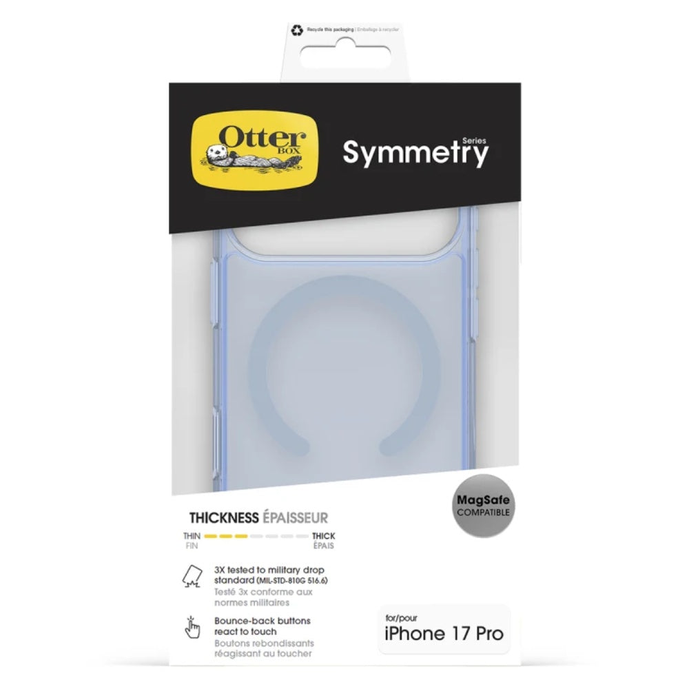 OtterBox Symmetry MagSafe Case (Suits iPhone 17 Pro) - Silver Glade Blue
