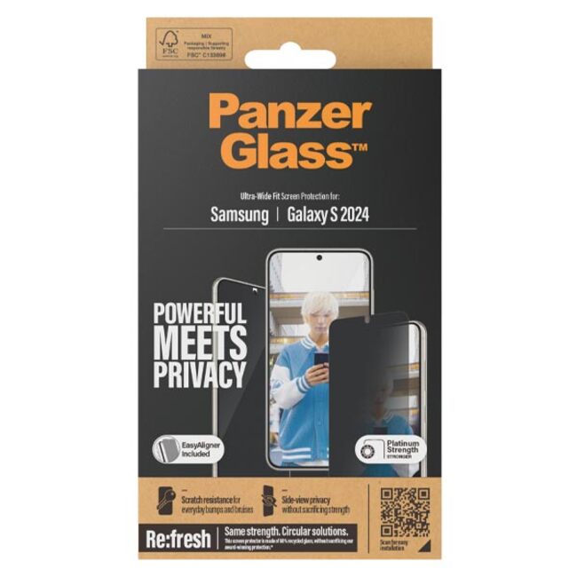 PanzerGlass UltraWide Fit Privacy Screen Protector (Suits Galaxy S24)