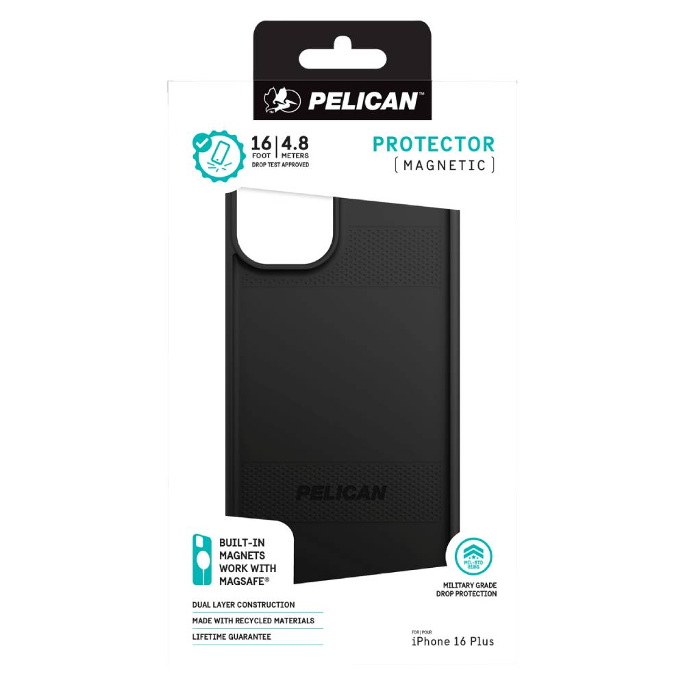 Pelican Protector MagSafe Case (Suits iPhone 16 Plus) - Black