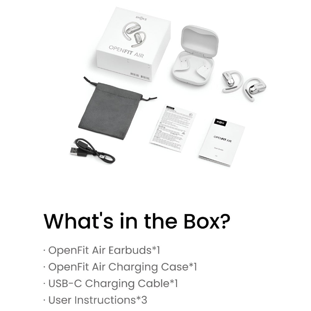 SHOKZ OpenFit Air Open-Ear Wireless Earbuds - White