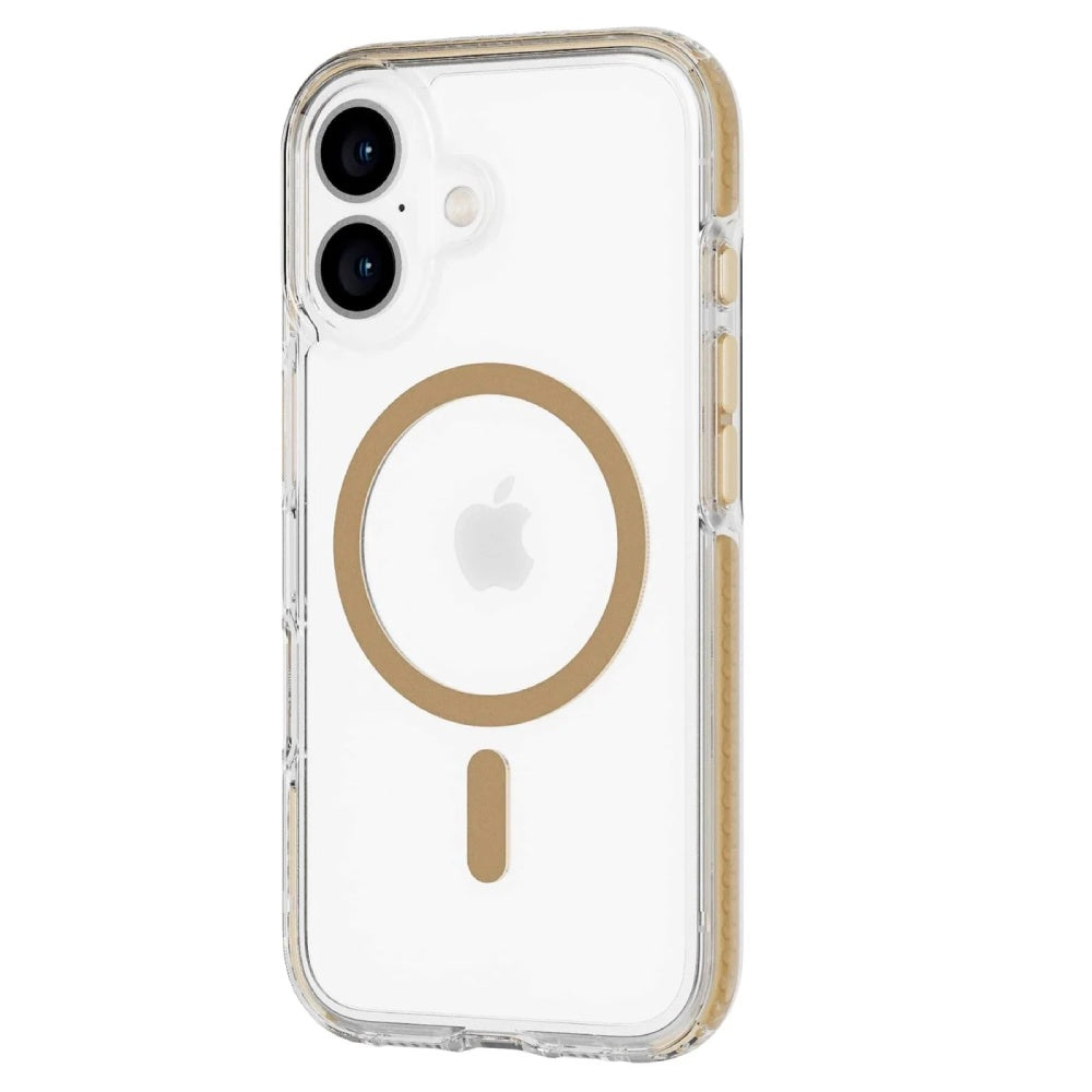 Tech21 EvoCrystal Magsafe Case (Suits iPhone 16) - Clear/Gold