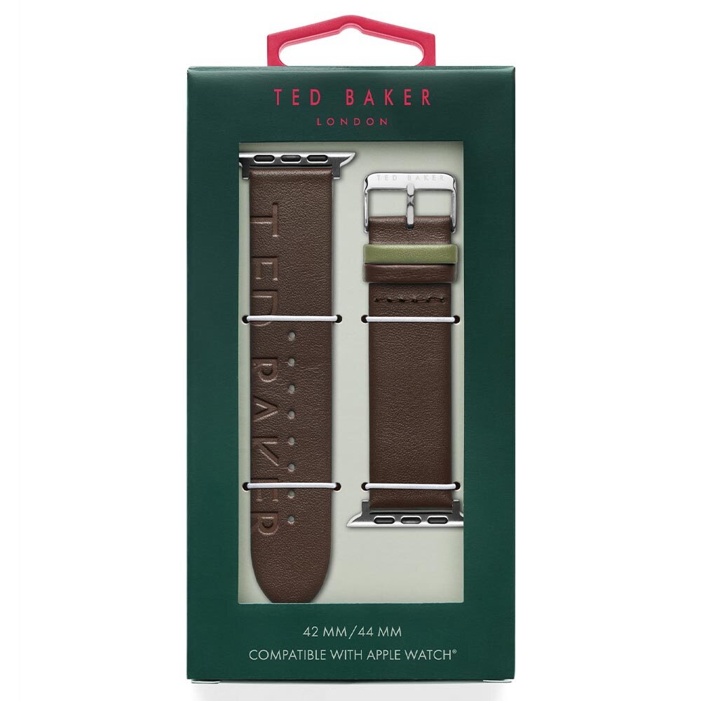 Ted Baker Ted Logo Leather Apple Watch Strap (42/ 44 MM) - Brown