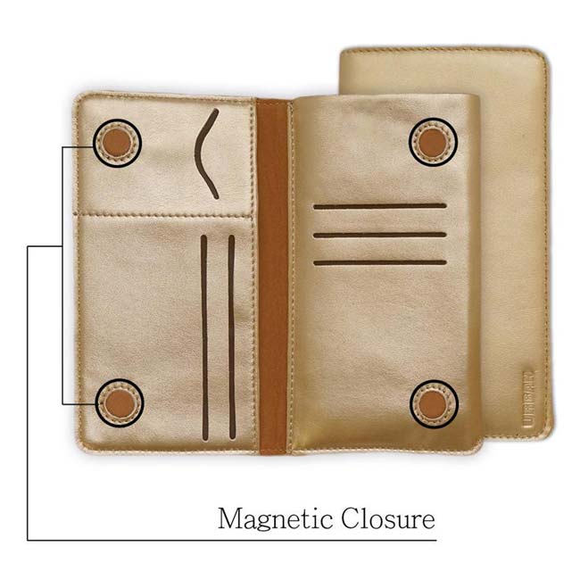 Urban Universal All-in-1 Wallet Case with Card Slots (Suits 4.7-inch Mobile Phones) - Gold