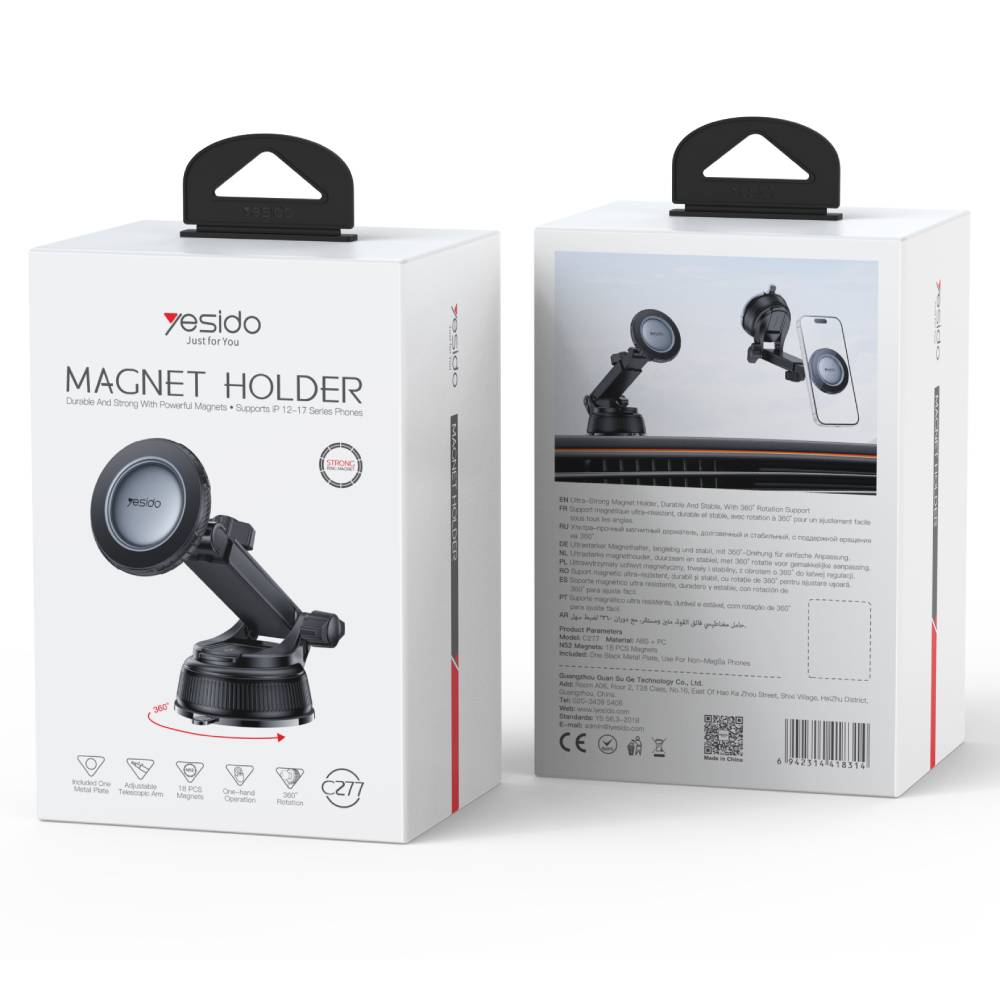 YESIDO MAGNET HOLDER Durable And Strong With Powerful Magnets (Black) (C277)