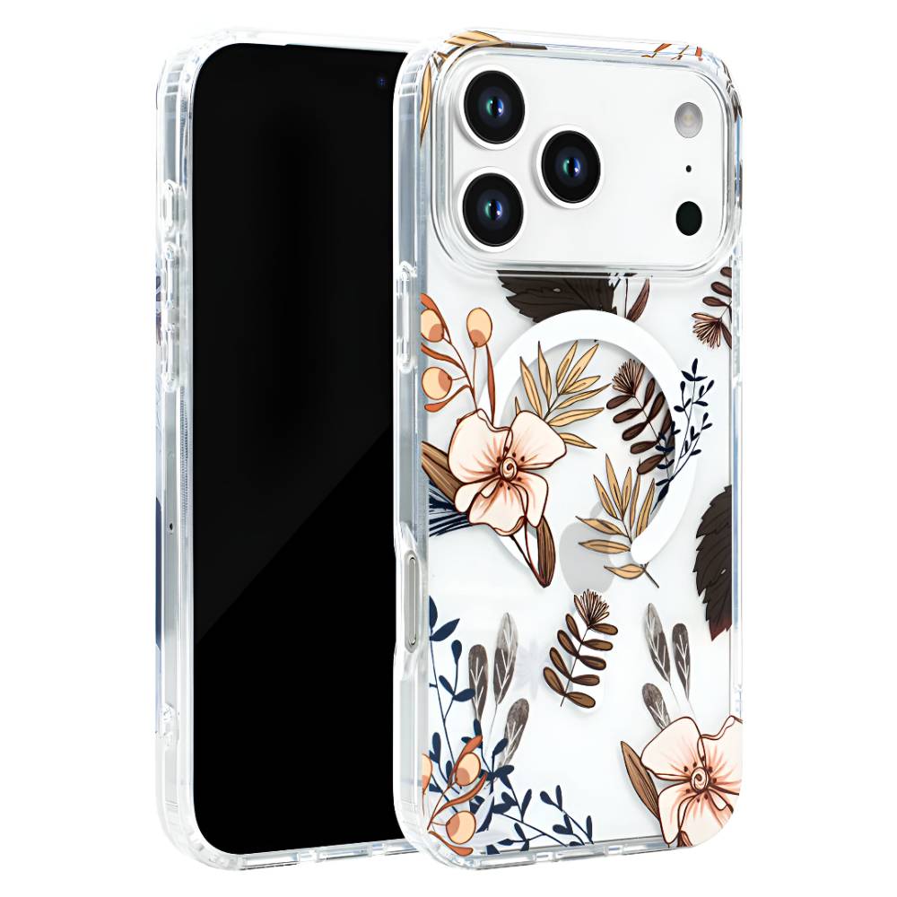 Soka Flower MagSafe Case (Suits iPhone 17 Pro Max) - Brown Flower