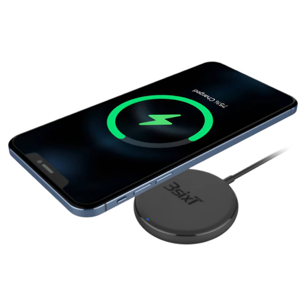 3sixT 15W Magnetic Wireless Charger - Black
