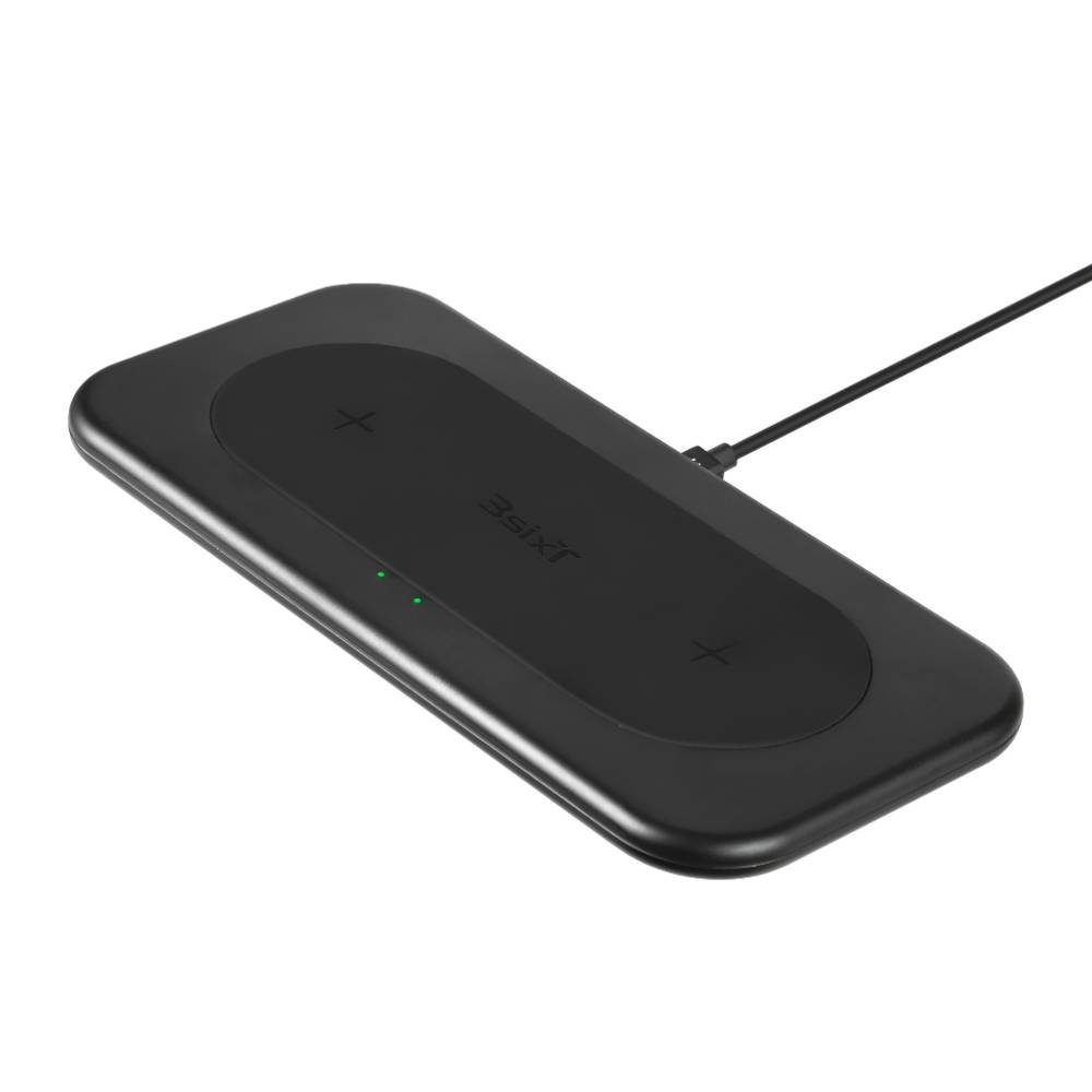 3sixT Karma 15W Dual Wireless Charger with Adapter - Black