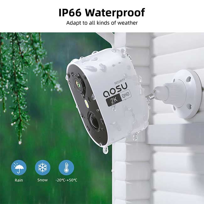 AOSU 3MP/2K Outdoor Battery-Powered Wireless Smart Camera (C6L) - White