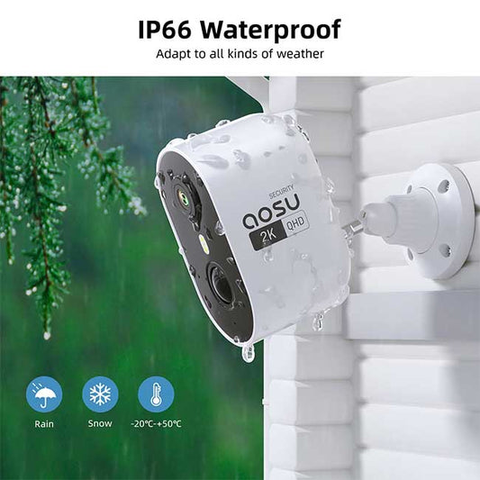 AOSU 3MP/2K Outdoor Battery-Powered Wireless Smart Camera (C6L) - White