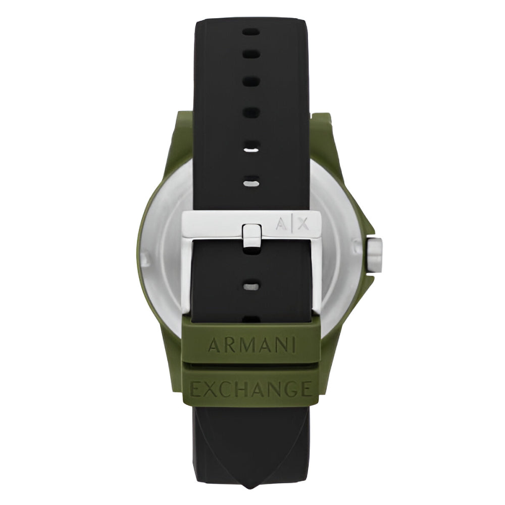 Armani Exchange Three-Hand Black Silicone Men’s Watch (AX2527)