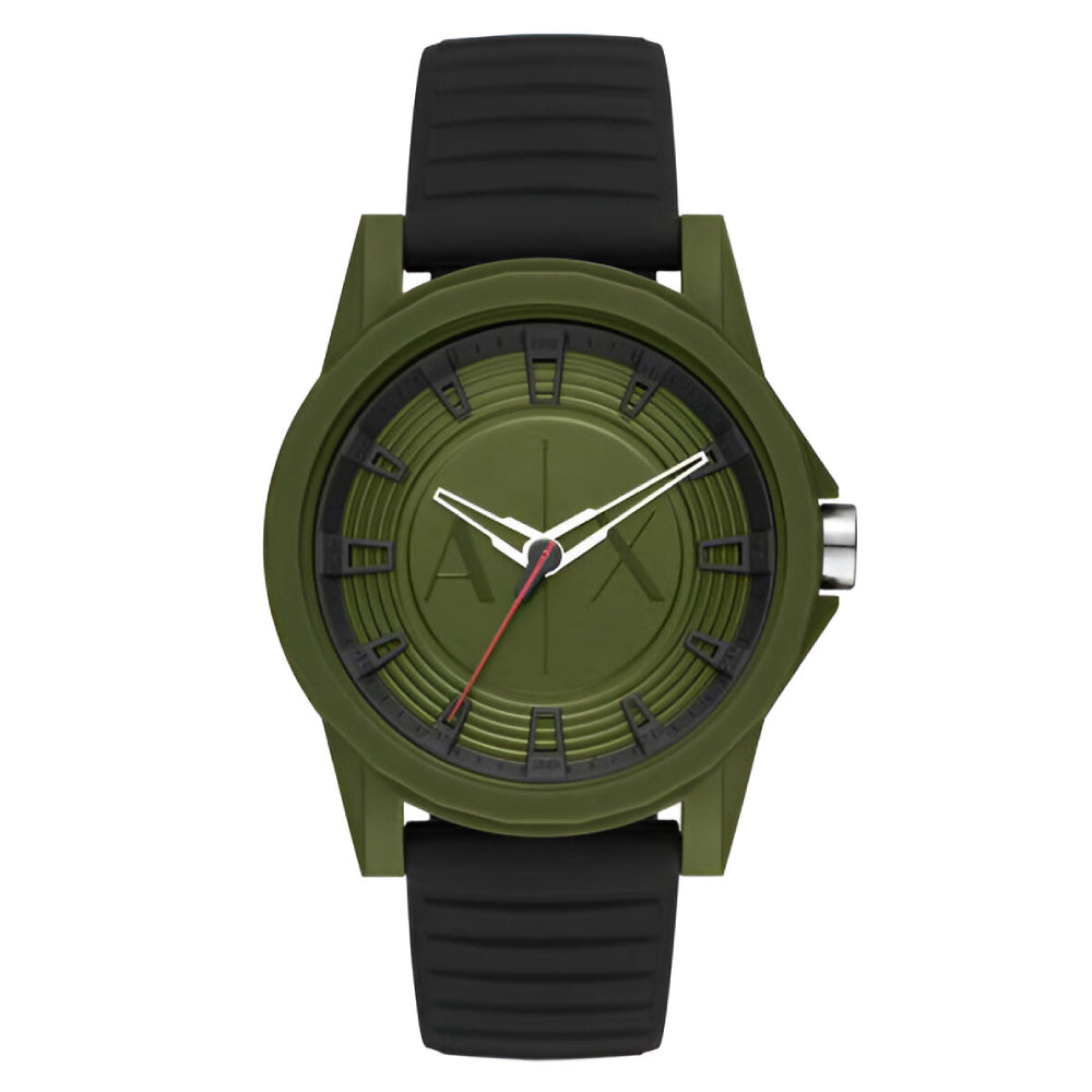 Armani Exchange Three-Hand Black Silicone Men’s Watch (AX2527)
