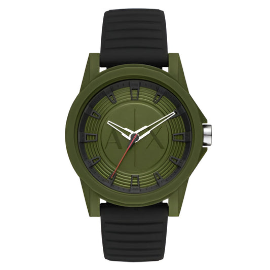 Armani Exchange Three-Hand Black Silicone Men’s Watch (AX2527)