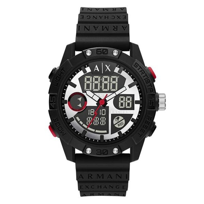 Armani Exchange Analog-Digital Black Silicone Men’s Watch (AX2960)