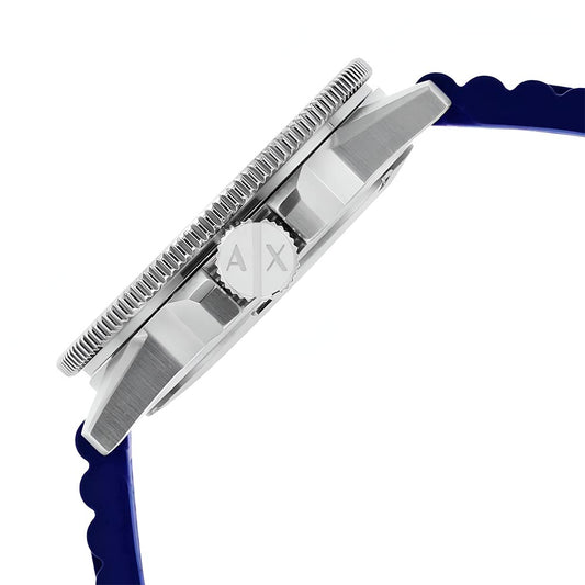 Armani Exchange Two Tone Blue Silicone Strap Men’s Watch (AX1859)