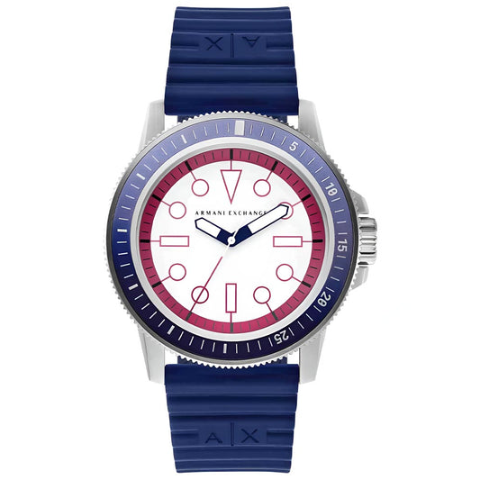 Armani Exchange Two Tone Blue Silicone Strap Men’s Watch (AX1859)