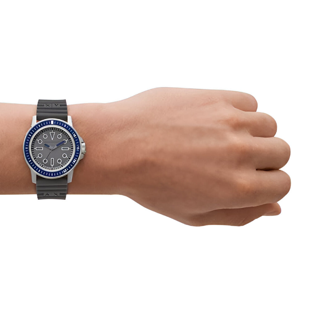 Armani Exchange Three-Hand Gray Silicone Men’s Watch (AX1862)
