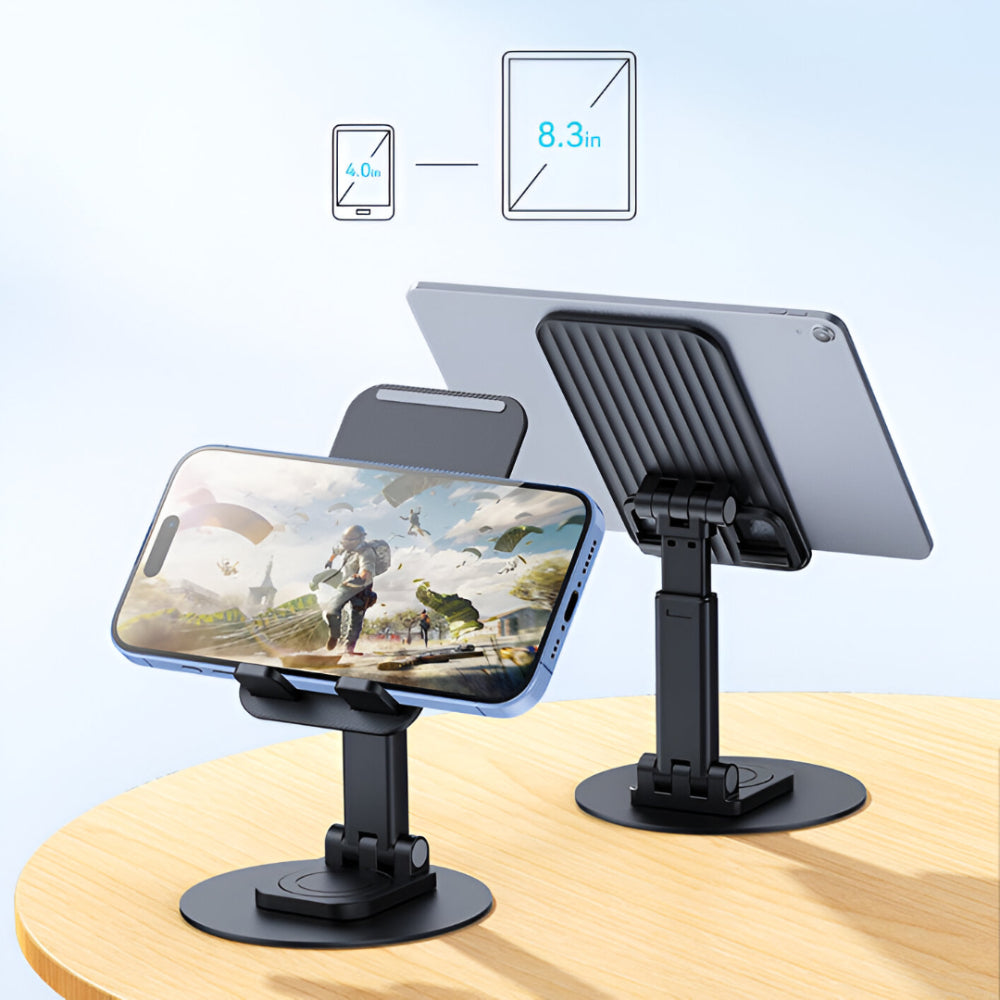 BWOO Foldable Desktop Phone Holder 360 Rotatable Desktop - Black [BO-ZJ132]