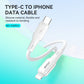 BWOO USB-C to lightning Soft Silicone Fast Charging Data Cable 27W PD (1M)(BO-X329CL) - White