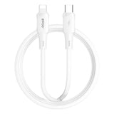 BWOO USB-C to lightning Soft Silicone Fast Charging Data Cable 27W PD (1M)(BO-X329CL) - White
