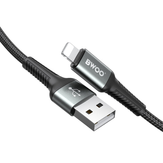 BWOO USB-A to Lightning Fast Charging Data Cable (3M)(BO-X288L-3M) - Black