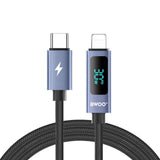 BWOO Type-C To Lightning Charging Cable with LED Display 30W (1M) - Black [BO-X323C-L]
