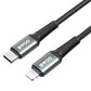 BWOO USB-C to Lightning Braided Fast Charging Cable PD 27W (3M) - Black [BO-X288C-L-3M]