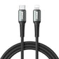 BWOO USB-C to Lightning Braided Fast Charging Cable PD 27W (3M) - Black [BO-X288C-L-3M]