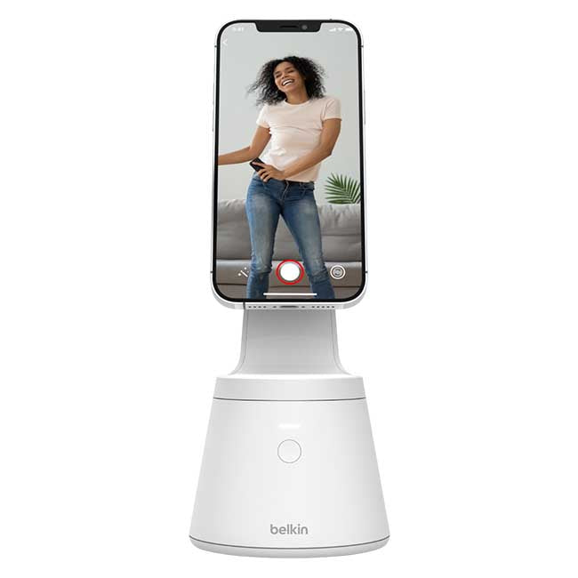 Belkin Magnetic Phone Mount with Face Tracking Works with iPhone 14/ 13/ 12 Series - White