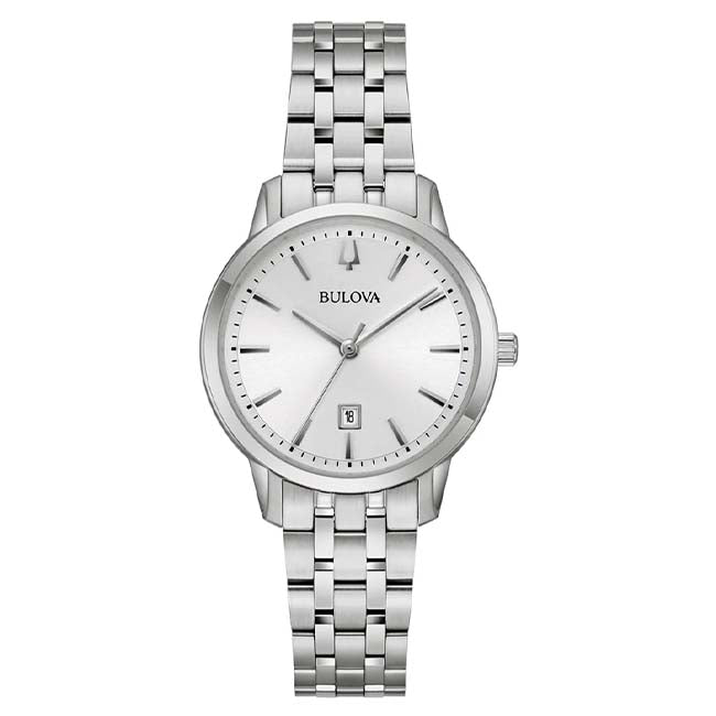 Bulova Silver Dial Classic Stainless Steel Women’s Watch (96M165)